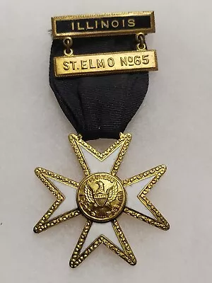 St. Elmo Commandery No. 65 Chicago Illinois Knights Templar Malta Jewel Medal • $45