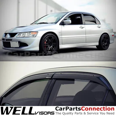 WellVisors Window Visors 02-06 Mitsubishi Lancer Evo Sedan VIII IX Deflectors • $62.99