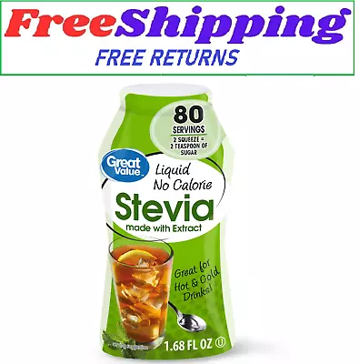 Great Value Liquid No Calorie Stevia Sweetener 1.68 Fl Oz • $5.38