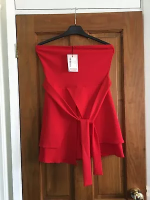 £6.50 • Buy BNWT MISSGUIDED Ladies Bandeau Tie Front Skort Playsuit - Size 12 - Red