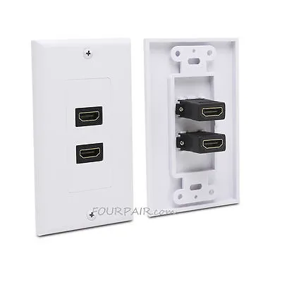 2-Port Dual HDMI Wall Face Plate Panel Cover Outlet 1080P 4K ARC HDR White • $9.45