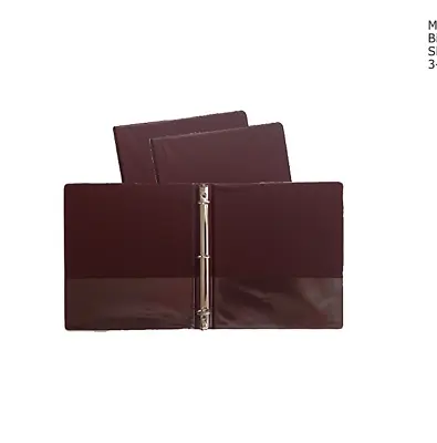 Maroon Vinyl Standard 3-Ring Binders 1-Inch For 8.5  X 11  Sheets With Inside • $33.65