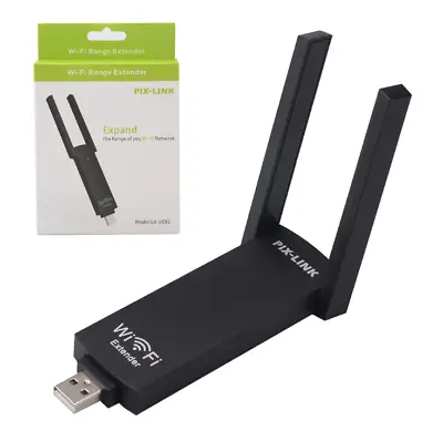 WiFi Signal Amplifier USB Wireless Repeater Dual Antenna Routing Extender • $28.71