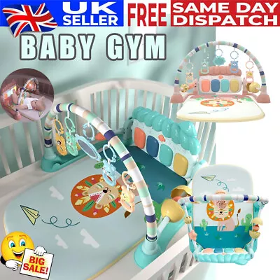 UK 3 In1 Fitness Music Baby Play Mat Lay & Sit Gym Playmat Fun Piano Baby Toys • £20.70