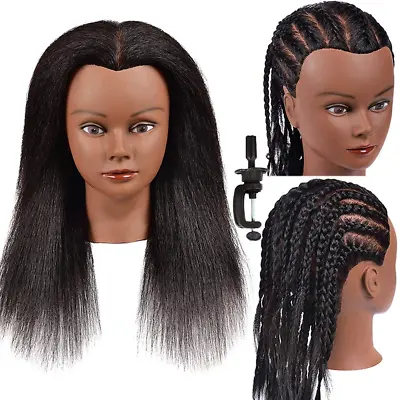 African American Mannequin Head With 100% Human Hair Kinky Curly Manikin Head Tr • $36.30