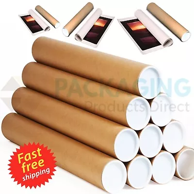 £9.25 • Buy Quality Postal Tubes A4 A3 A2 A1 A0 / 50mm (2 ) And 76mm (3 ) / With End Caps