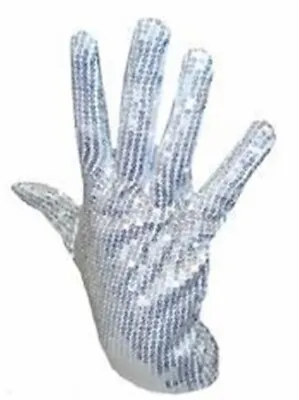 1980s Jacko Michael Jackson Pop Star Silver Sequin Glove 1980s Fancy Dress • £3.99