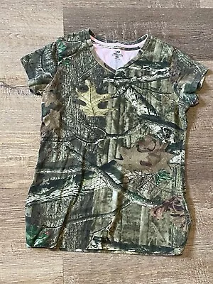 Mossy Oak Break-up Infinity V-Neck Camouflage T-shirt Size Small S/CH 4-6 • $6.30