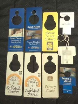 Vintage Lot Of 9 1970s-2000s Best Western Hotels DO NOT DISTURB Door Signs • $4.99