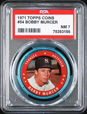 1971 Topps Coins #54 Bobby Murcer Yankees Psa 7 B3694373-156 • $28.79