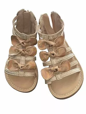 Jumping Beans Toddler Girl's Enchanted Gladiator Sandals Rose Gold Size:7 MED. • $15.99