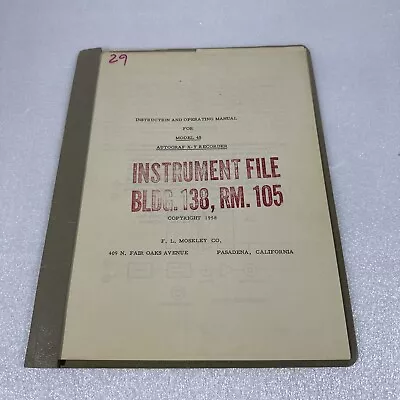 F. L. Moseley Model 4S Autograf X-Y Recorder Instruction Operating Manual • $14.82