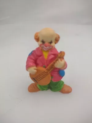 2  Hand Painted Miniature Clown Playing Instrument Banjo/Guitar Porcelain  • $8.74