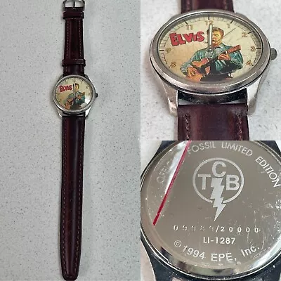 Limited Edition Fossil Watch Elvis Presley 1994 Leather Strap Not Working • $123.21