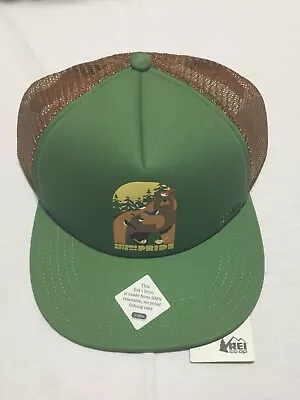 H86 REI Outside With Pride Trucker Snapback Cap Hat Green - One Size • $10