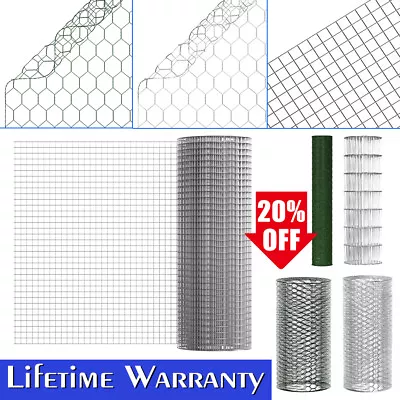 PVC Welded Wire Mesh Galvanised Fence Aviary Rabbit Hutch Chicken Run Coop Pet • £51.67