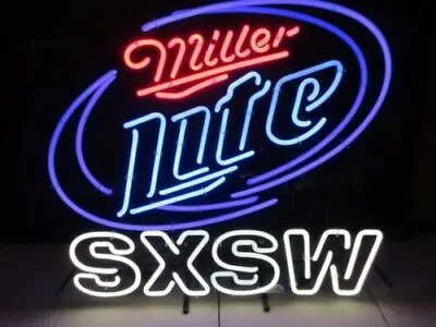 Miller Lite Beer SXSW Neon Light Sign Beer Man Cave Wall Display  24x20 • $223