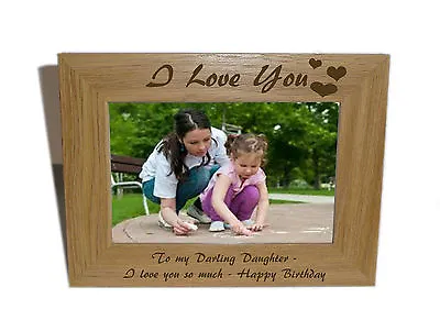 I Love You Wooden Photo Frame 6x4 - Personalise This Frame-Free Engraving • £11.90