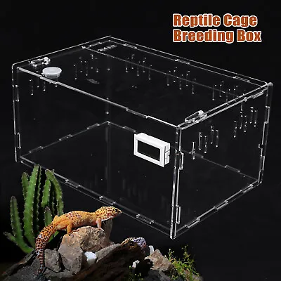 Acrylic Transparent Reptile Enclosure Pet Cage Lizard Frog Snake Terrarium Tank • $30.40
