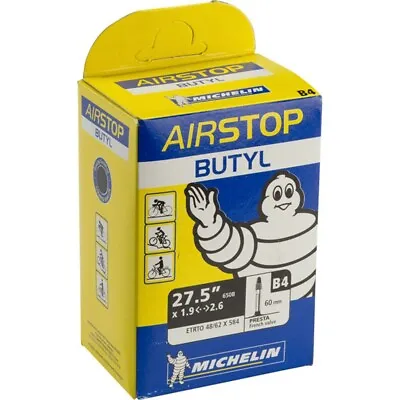 Michelin Airstop Butyl 27.5 X 1.9-2.5 Inner Tube 60mm Presta Valve 650B Mountain • $15.42