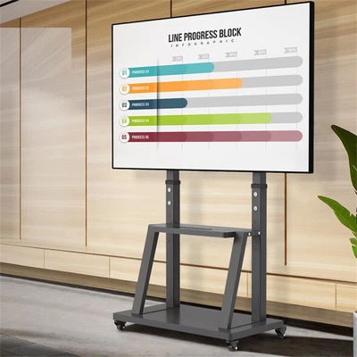 Universal 32 -100  Floor TV Stand Mobile TV Cart Mount Max Hold 80KG Easy Moving • £84.92