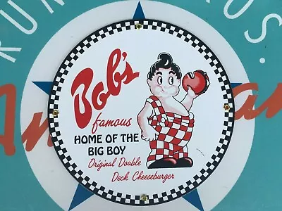 BOB'S BIG BOY Porcelain COATED 18 Gauge METAL Sign - TOP QUALITY SIGN • $59.99