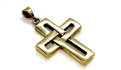 Cross Charm Fob Pendant 9ct 9 Carat Gold Christian Christ Crucifixion Jesus • £249.99