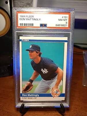 1984 Fleer #131 Don Mattingly New York Yankees RC Rookie PSA 8 NM-MT • $7.50