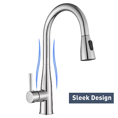 Decaura Tall Kitchen Tap Sink Mixer Laundry Faucet Pull Out Chrome 360° Swivel • $95.99