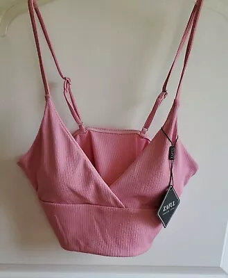 $1.99 • Buy Zaful Women's Ribbed Underwire Bikini Halter Top Pink Size 6-85%Polyester,15%Spa