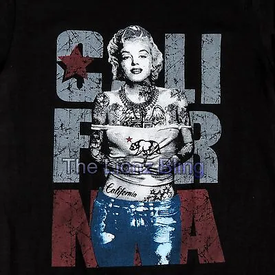Urban Cali Marilyn Monroe California Tattoo T-Shirt  Black Size L XL 2XL • $12.55