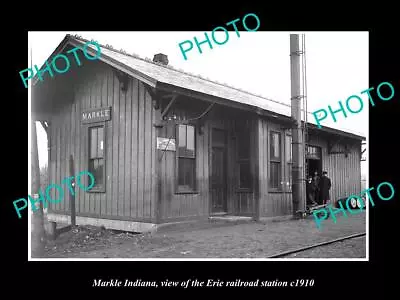 OLD 6 X 4 HISTORIC PHOTO OF MARKLE INDIANA ERIE RAILROAD STATION C1910 • $4.57