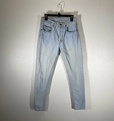 Vintage Levis 501 XX Jeans Distressed Stained Light Wash Spotting 28x30 VTG 90s • $35.21