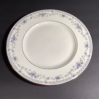 Minton Bellemeade 10 5/8” Dinner Plate Blue Floral Bone China Platinum Ring • $49.99