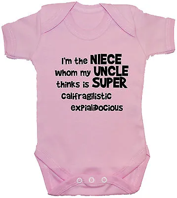£9.49 • Buy Niece Uncle...Baby Grow/Bodysuit/Romper/T-Shirt/Vest NB-24mths Gift Girl Funny
