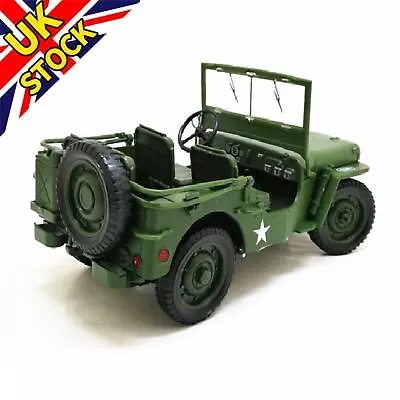 1:18 Willys WWII Tactical Truck Off-road Military Vehicle Model Ornaments Gift • £27.56