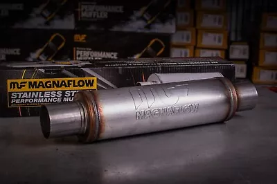 MagnaFlow Performance Exhaust Muffler SS 2.5  C/C - 4  Round 14  Body 10416 • $110.50