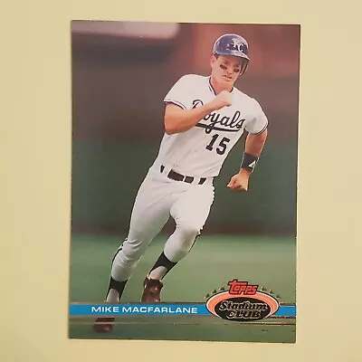1991 Topps Stadium Club Mike MacFarlane #15 Kansas City Royals Baseball Card • $1.48