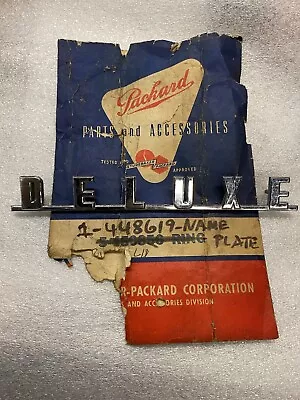 1954 Packard Clipper Deluxe Trunk Script Name Plate Emblem - 448619 NOS • $59.99