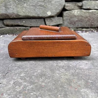 Vintage Art Deco Style Wood Trinket Cigarette Box Handmade Lid Dish Retro • $19.99