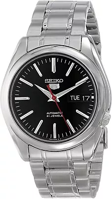 Seiko 5 Automatic Black Dial Stainless Steel Mens Watch SNKL45K1 • £129.99