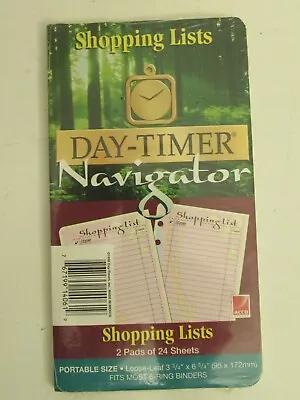 Navigator Day-timer Day Planner Shopping Lists To Fit Any 6 Ring Binders • £1