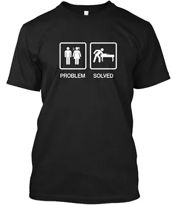 Problem Solved Funny Pool Billiards Play Sloved T-Shirt Made In USA Size S-5XL • $21.59