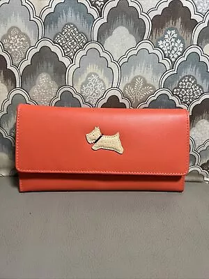Radley Of London Leather Soft Orange Wallet Heritage Dog Outline NEW • £55.97