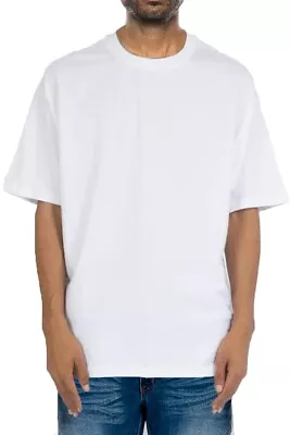 MENS Designed Oversized Solid Straight Cut Bottom Ribbed Neck Collar T-Shirt Tee • $24