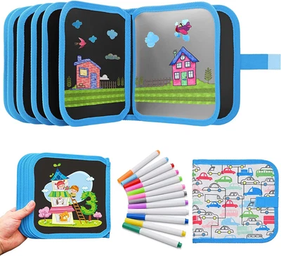 £8.99 • Buy Children's Magic Painting Colouring Book Drew Pens And Wet Cloth Doodle Book Set
