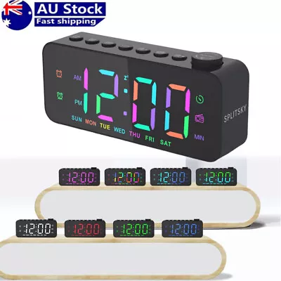 Time Display FM Radio Bedside Snooze Clocks Smart RGB LED Digital Alarm Clock • $28.99