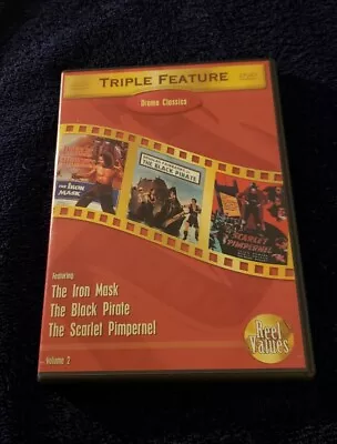 $3.50 • Buy Drama Triple Feature - The Iron Mask, The Black Pirate, The Scarlet Pimpernel