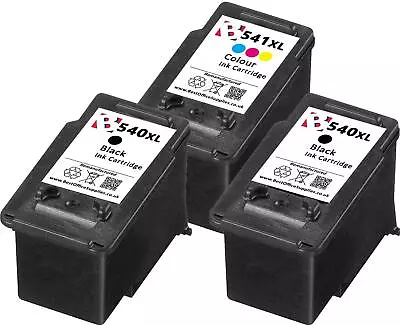 2X PG-540XL & 1XCL-541XL Black & Colour 3 Pack Ink Fit Canon Pixma MG3650 Red ED • £44.45