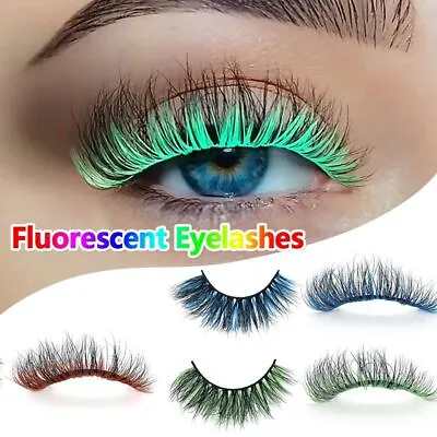 Lashes Extension Colored  Eyelashes 3D Mink Lashes Fluorescent False Eyelashes • £4.62